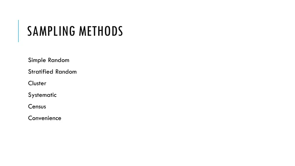 sampling methods