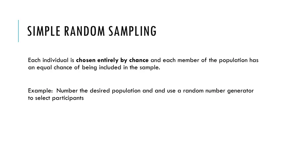 simple random sampling