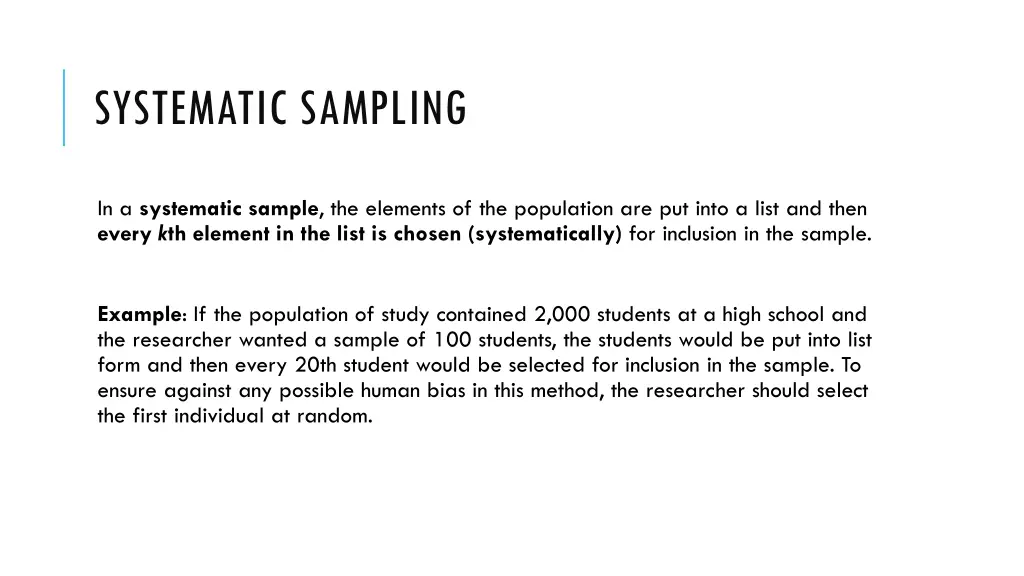 systematic sampling
