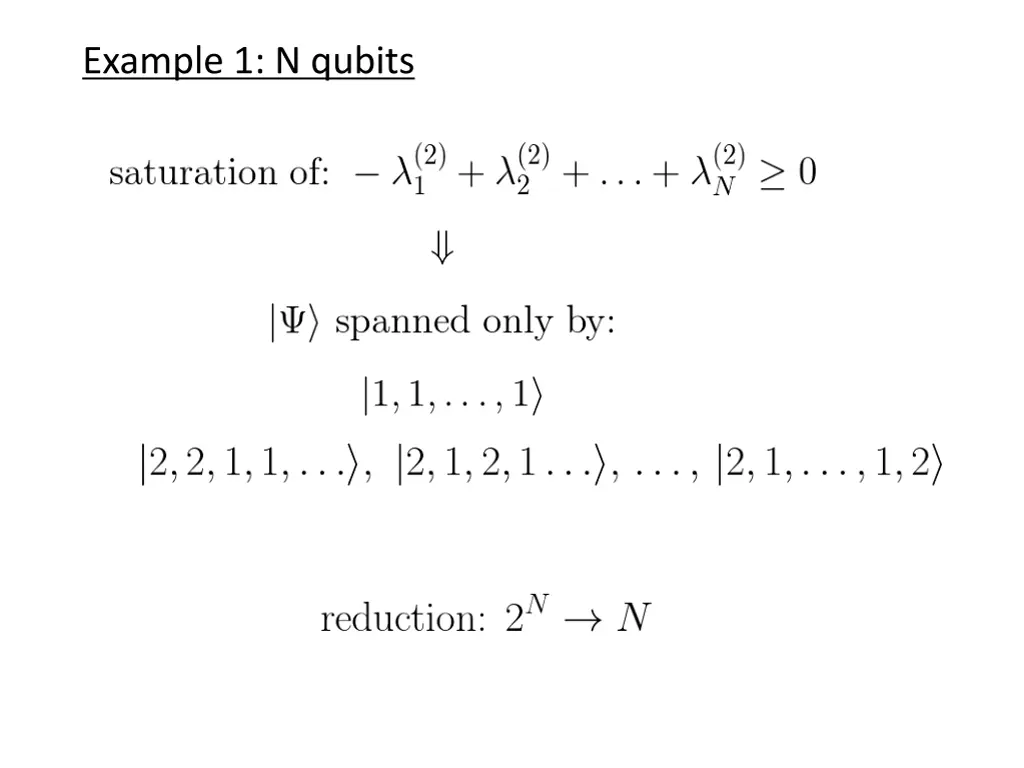 example 1 n qubits 1