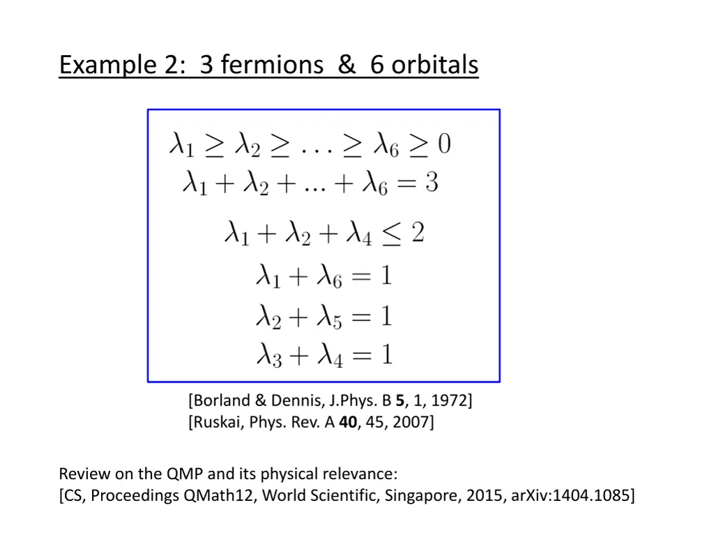 example 2 3 fermions 6 orbitals