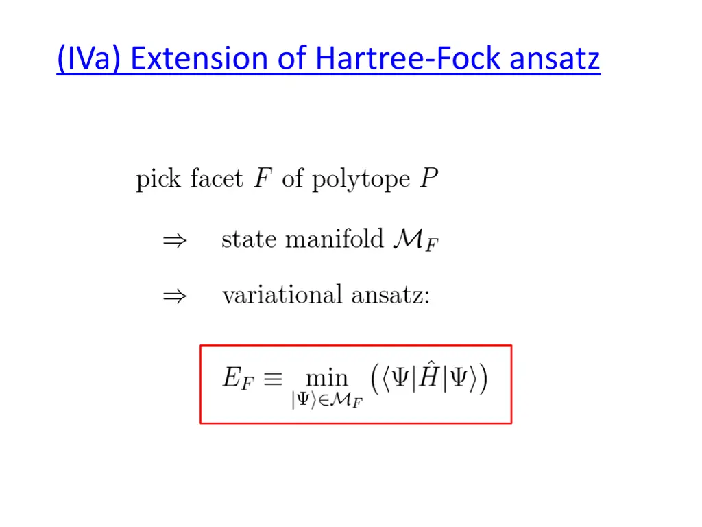 iva extension of hartree fock ansatz