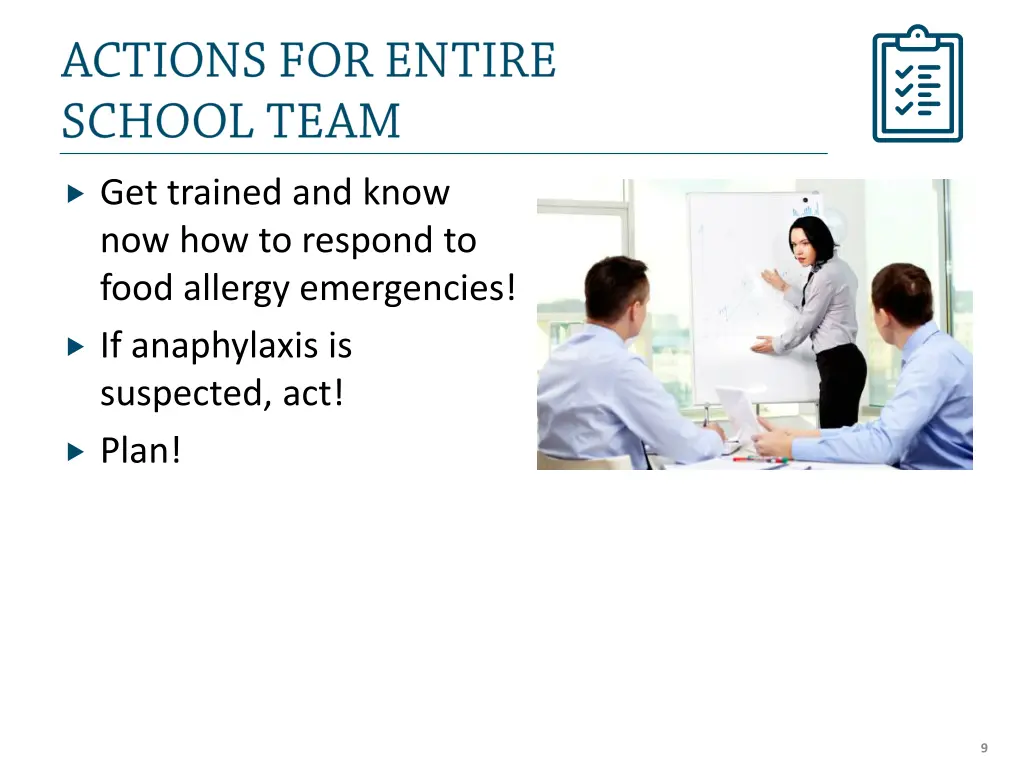 get trained and know now how to respond to food