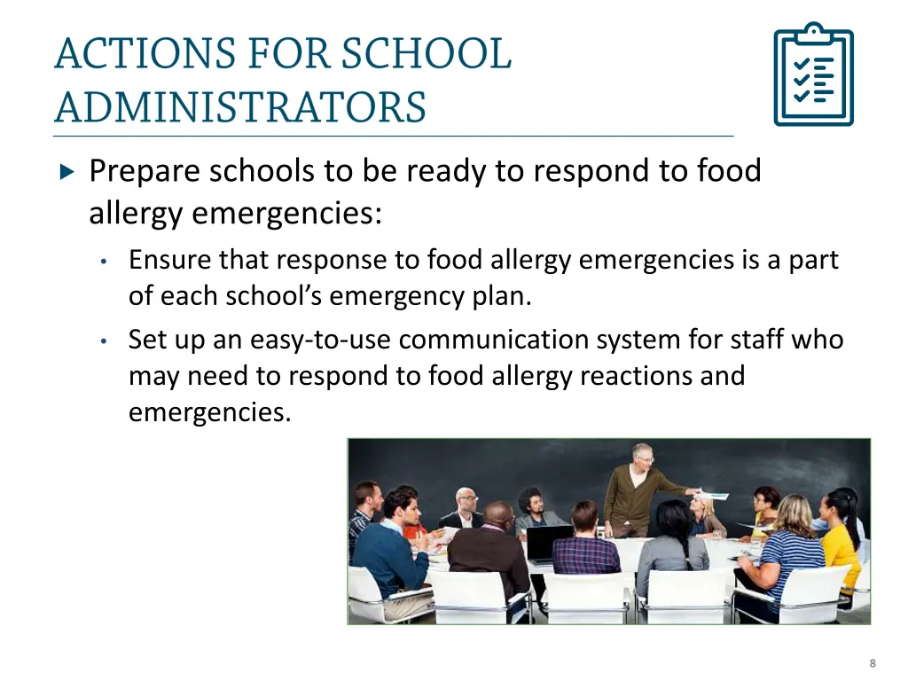 prepare schools to be ready to respond to food