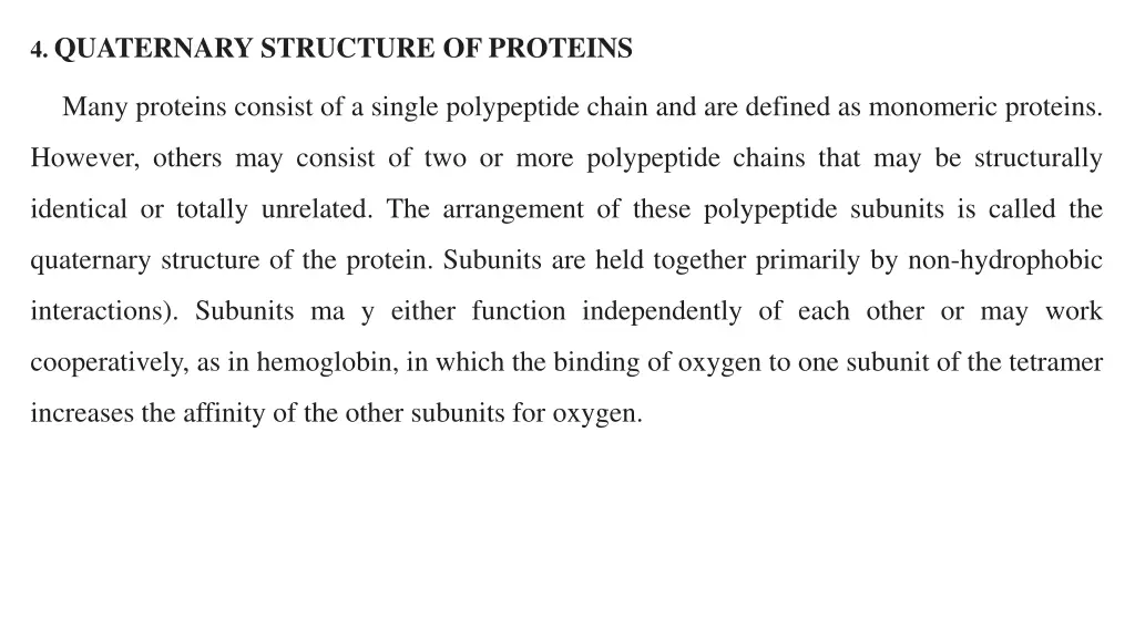 4 quaternary structure of proteins