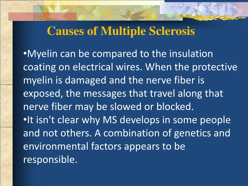 causes of multiple sclerosis 1