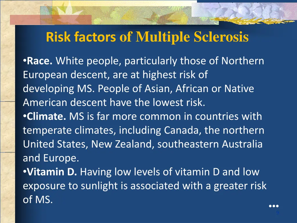 risk factors of multiple sclerosis 1
