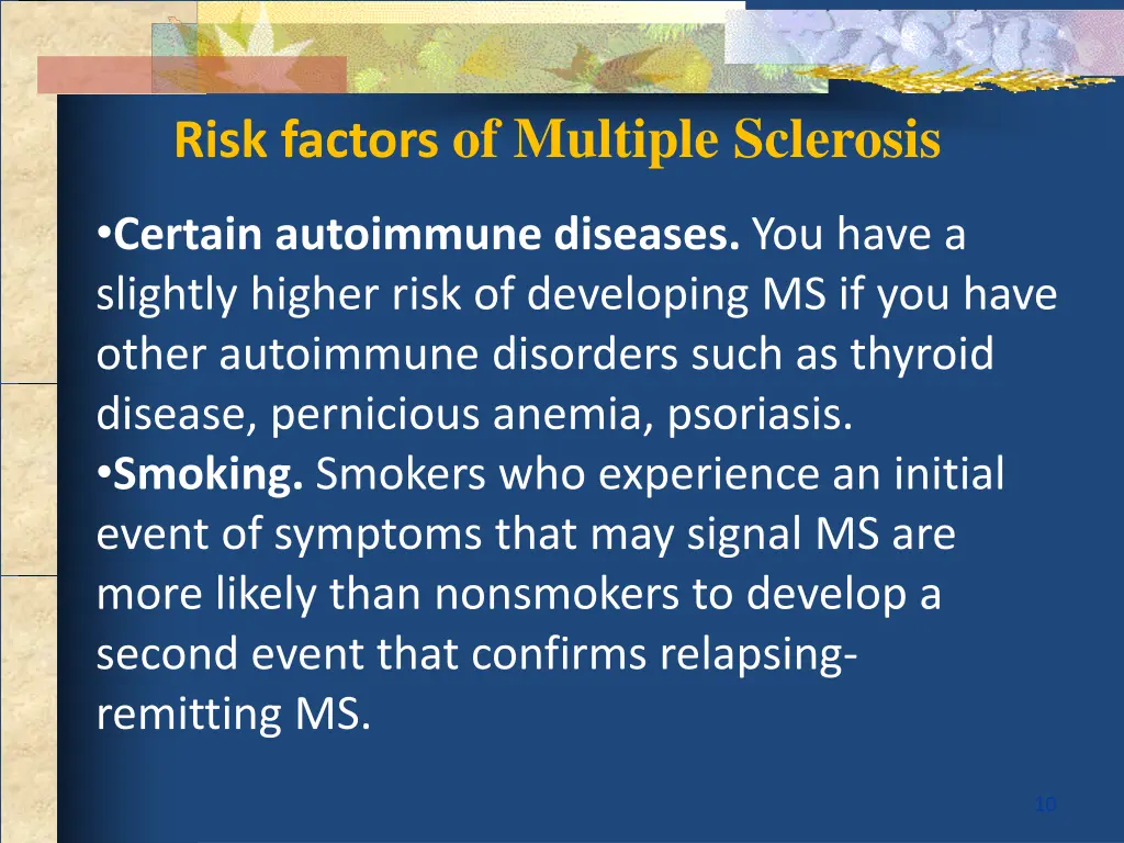 risk factors of multiple sclerosis 2