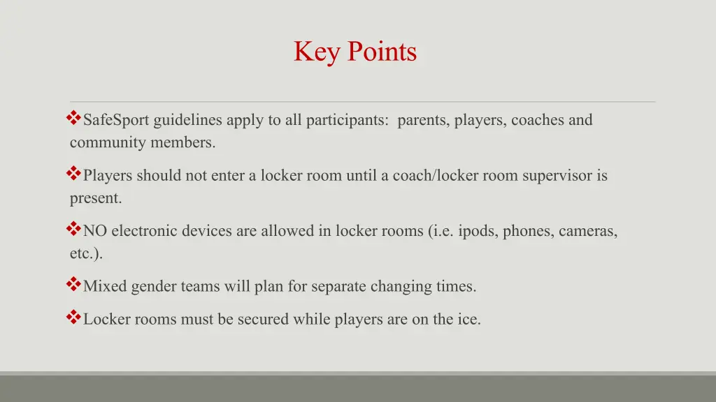 key points