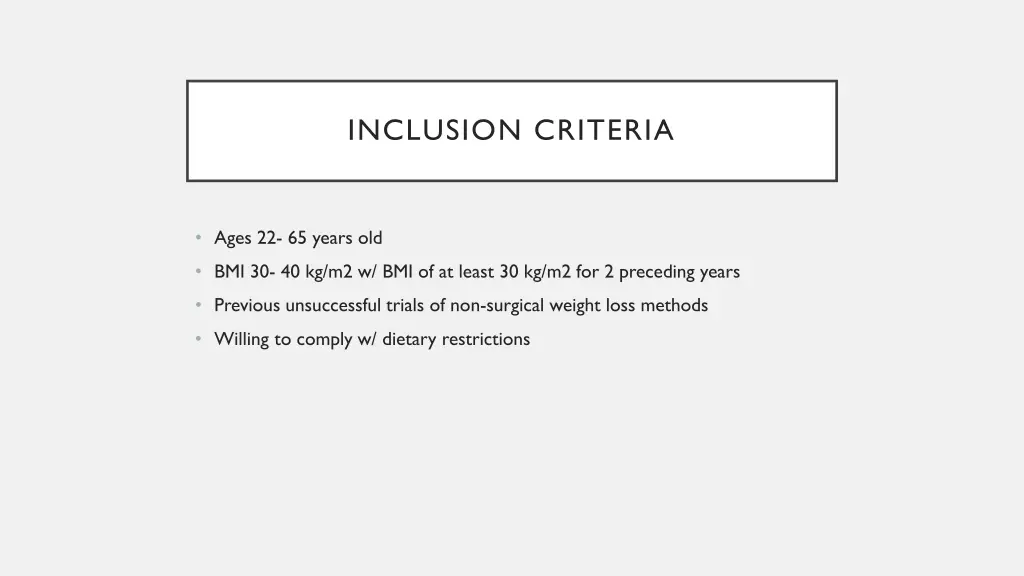 inclusion criteria