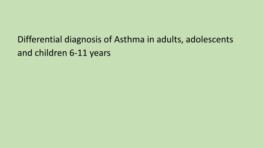 differential diagnosis of asthma in adults