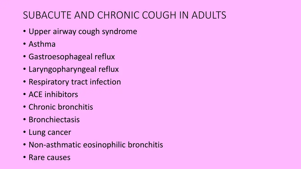 subacute and chronic cough in adults