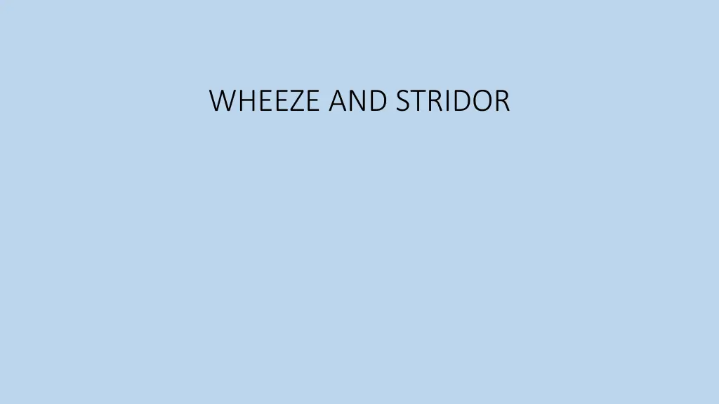wheeze and stridor