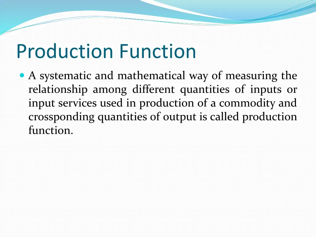 production function