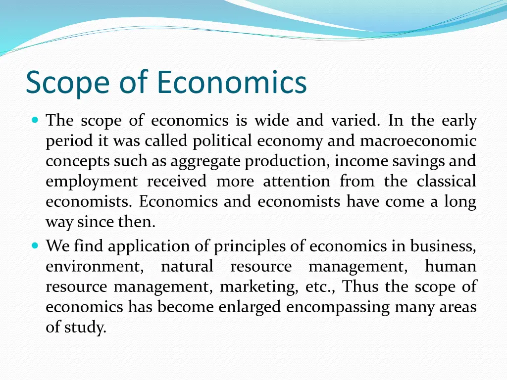 scope of economics