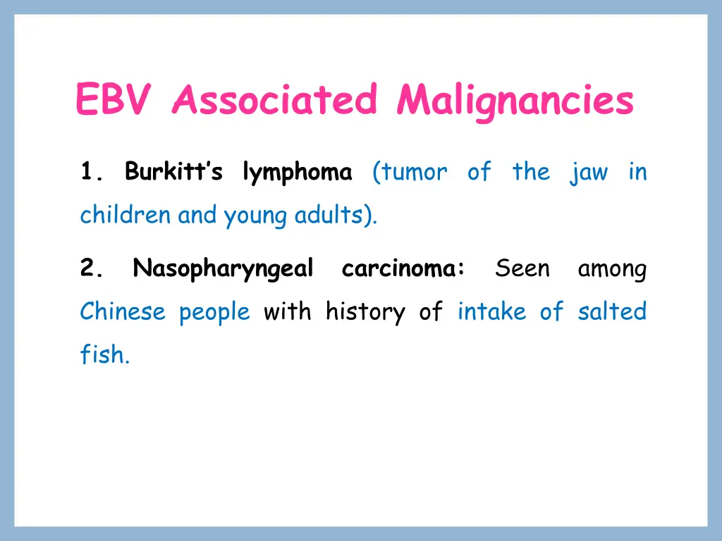 ebv associated malignancies