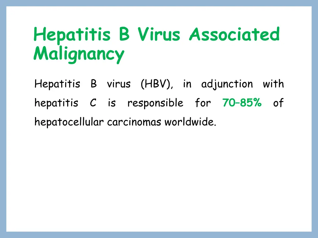 hepatitis b virus associated malignancy
