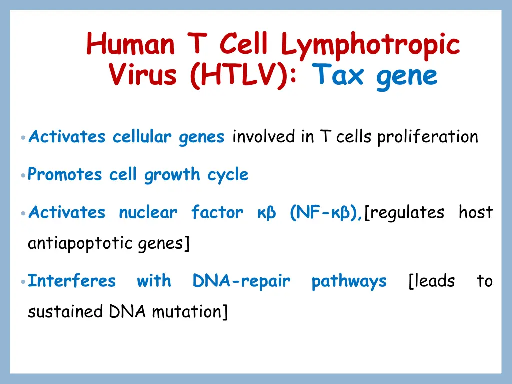 human t cell lymphotropic virus htlv tax gene