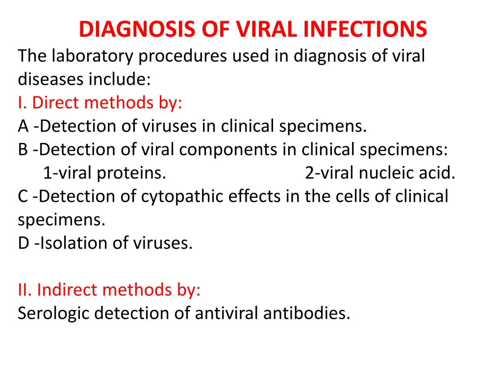 diagnosis of viral infections the laboratory