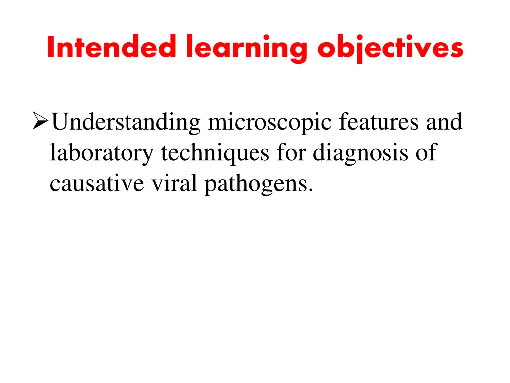 intended learning objectives