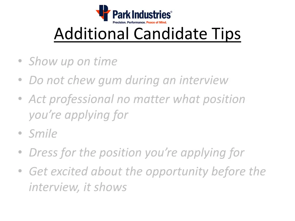 additional candidate tips