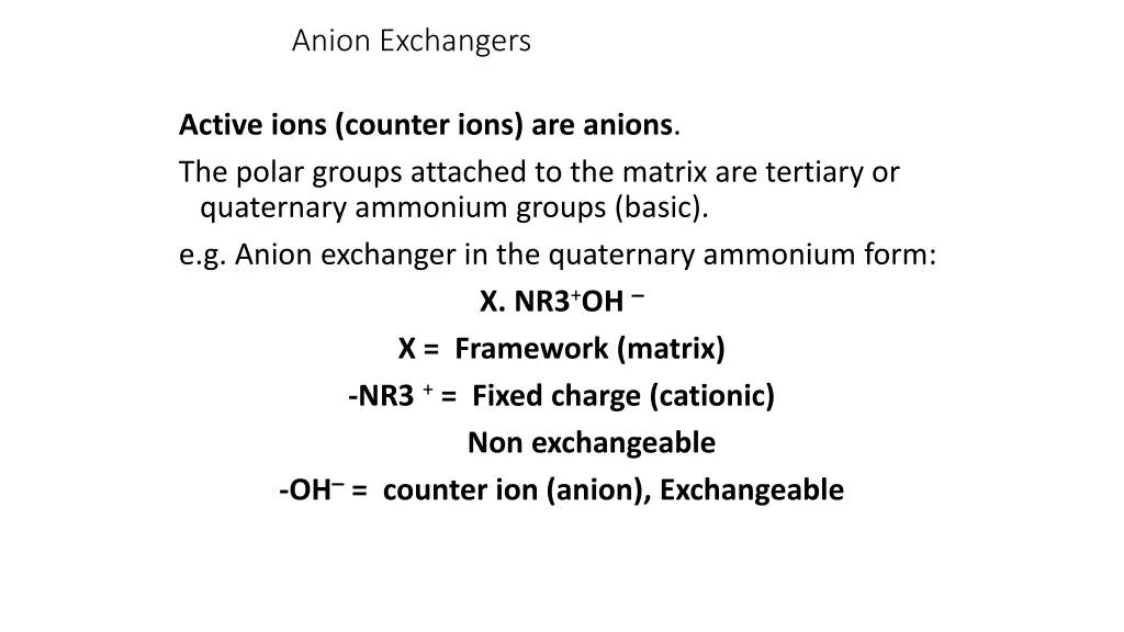 anion exchangers