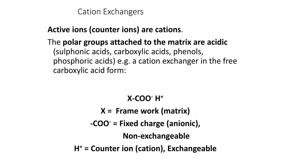 cation exchangers