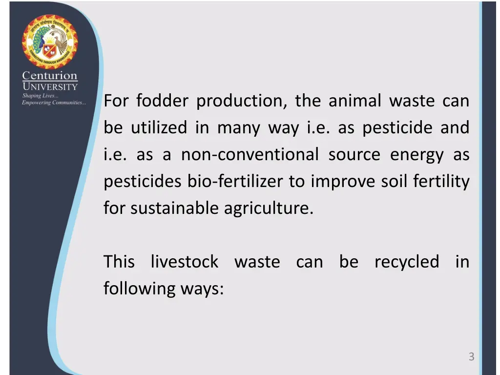 for fodder production the animal waste