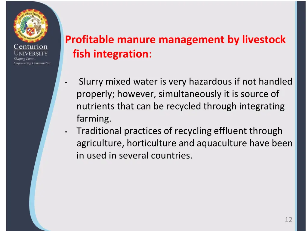 profitable manure management by livestock fish