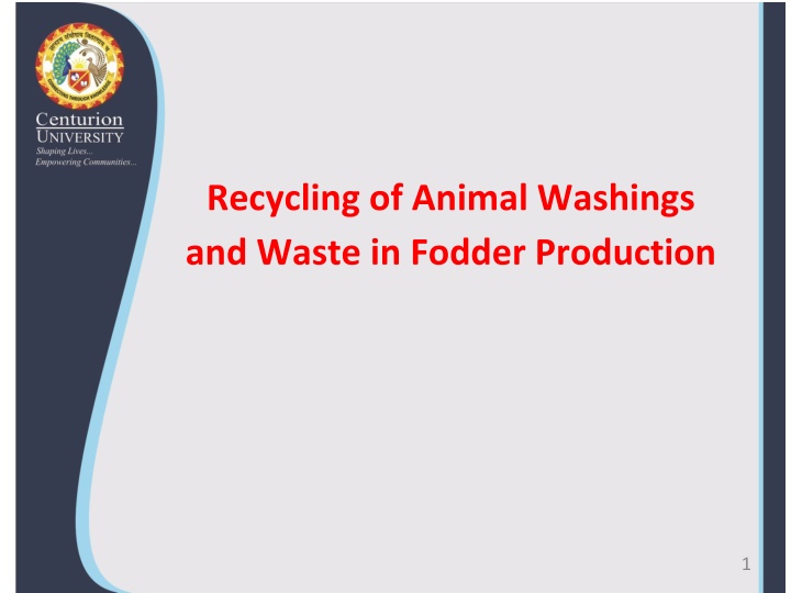 recycling of animal washings and waste in fodder