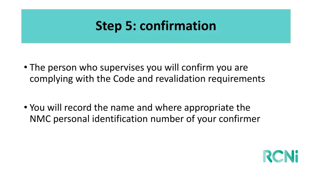 step 5 confirmation
