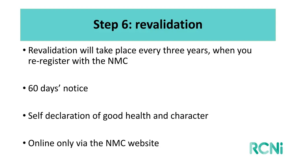 step 6 revalidation