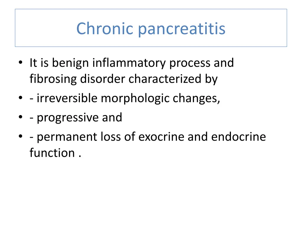 chronic pancreatitis
