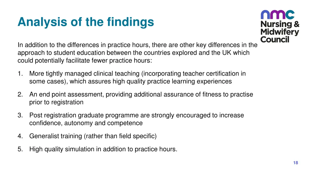 analysis of the findings