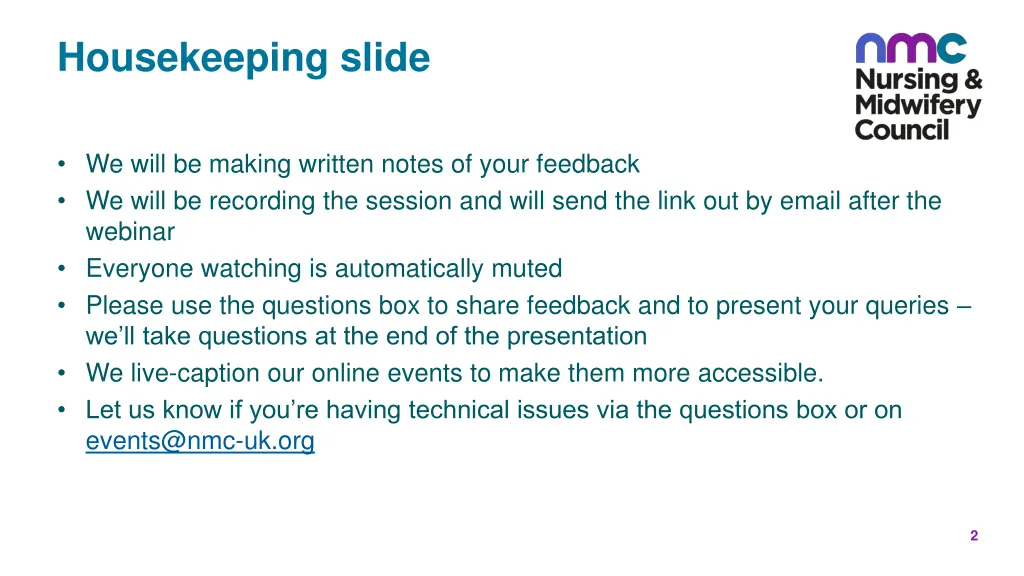 housekeeping slide