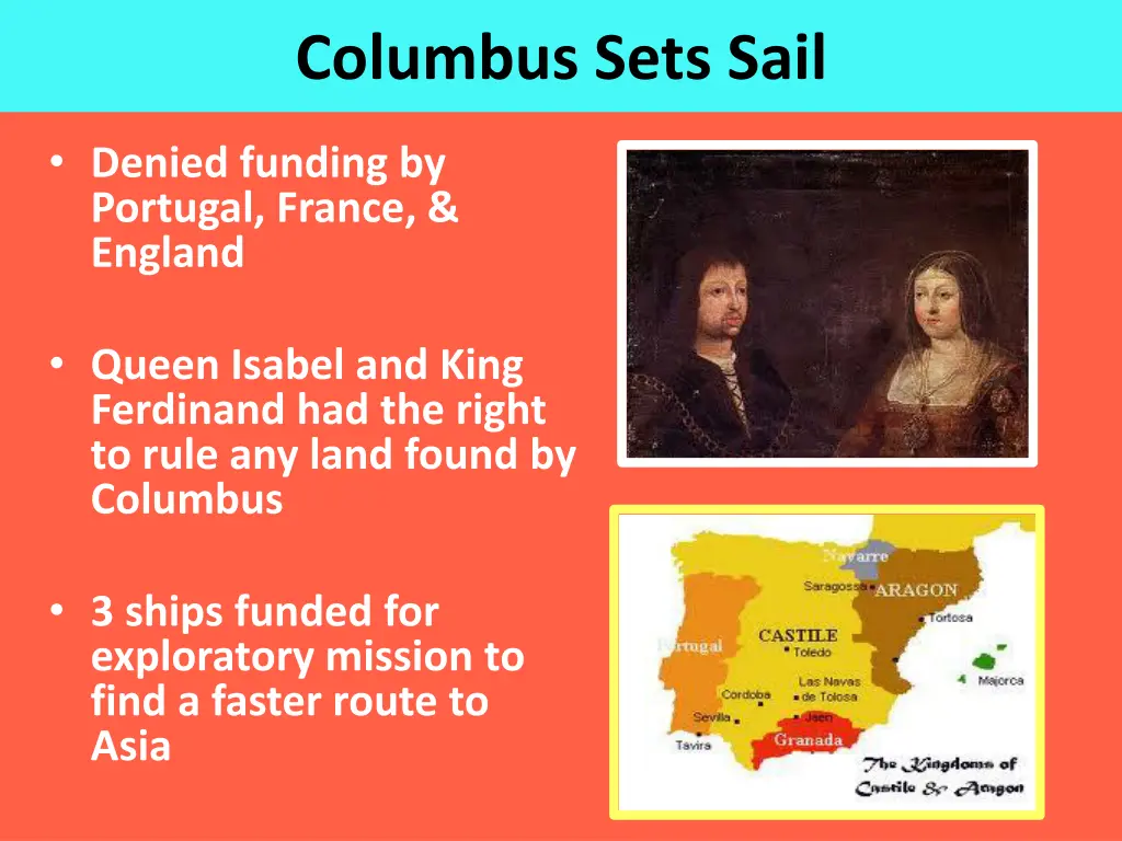columbus sets sail