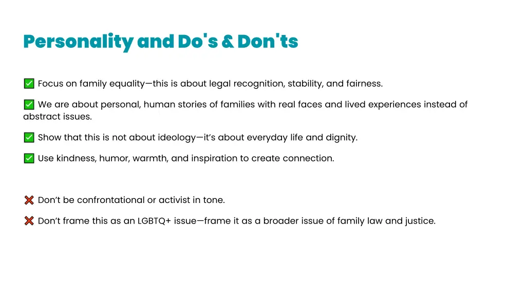personality and do s don ts