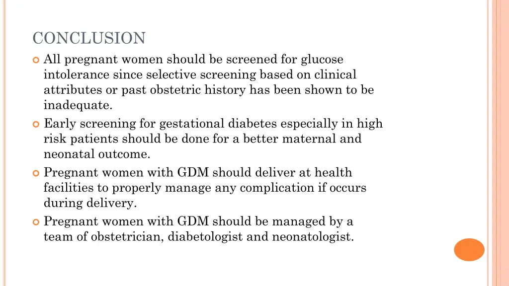 conclusion all pregnant women should be screened