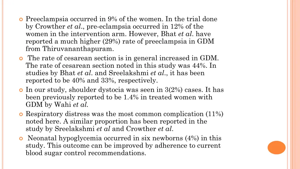 preeclampsia occurred in 9 of the women