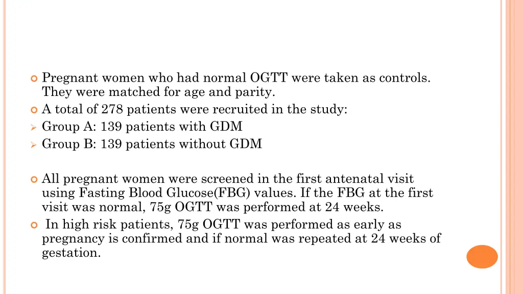 pregnant women who had normal ogtt were taken