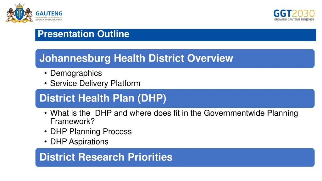 presentation outline