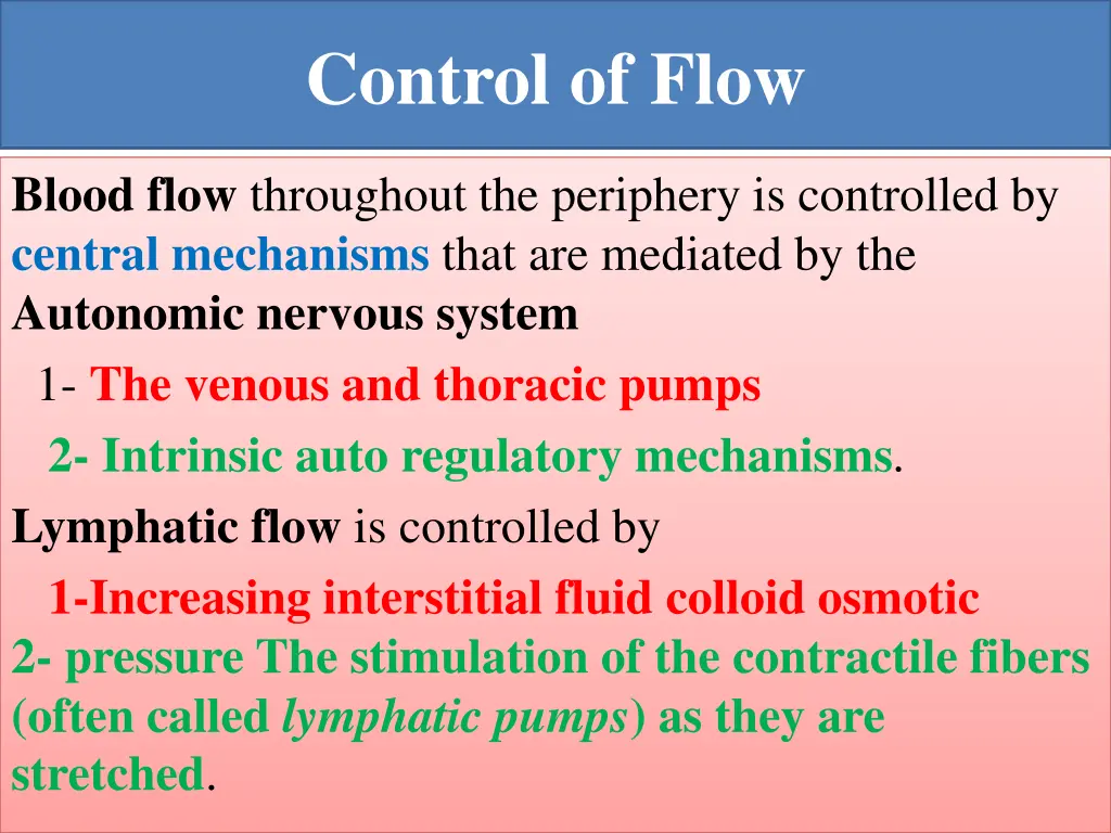 control of flow