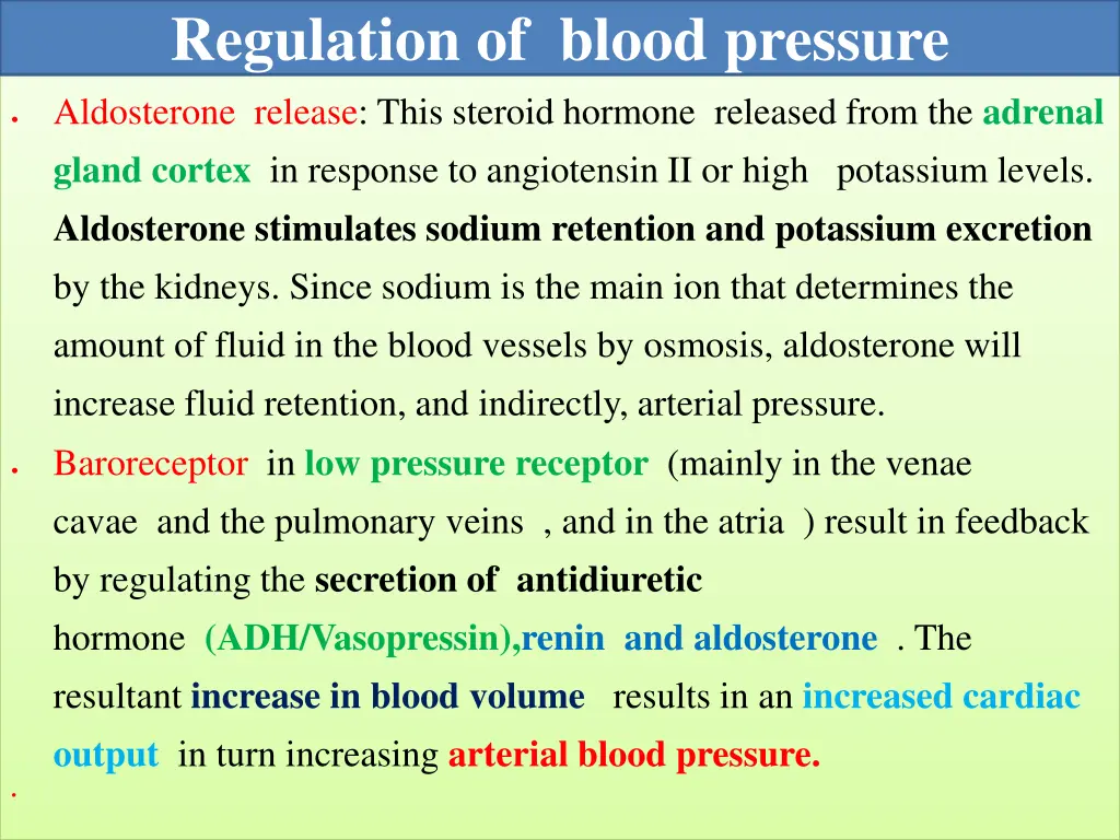 regulation of blood pressure 1
