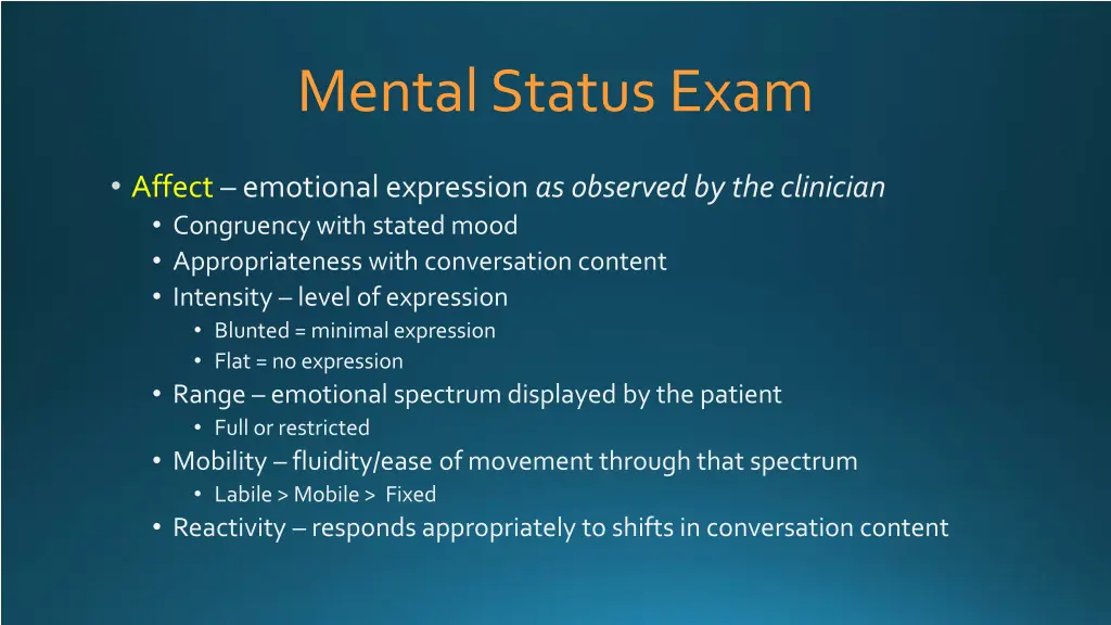 mental status exam 1