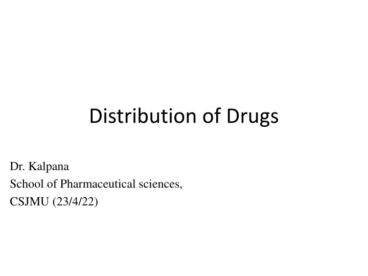 distribution of drugs