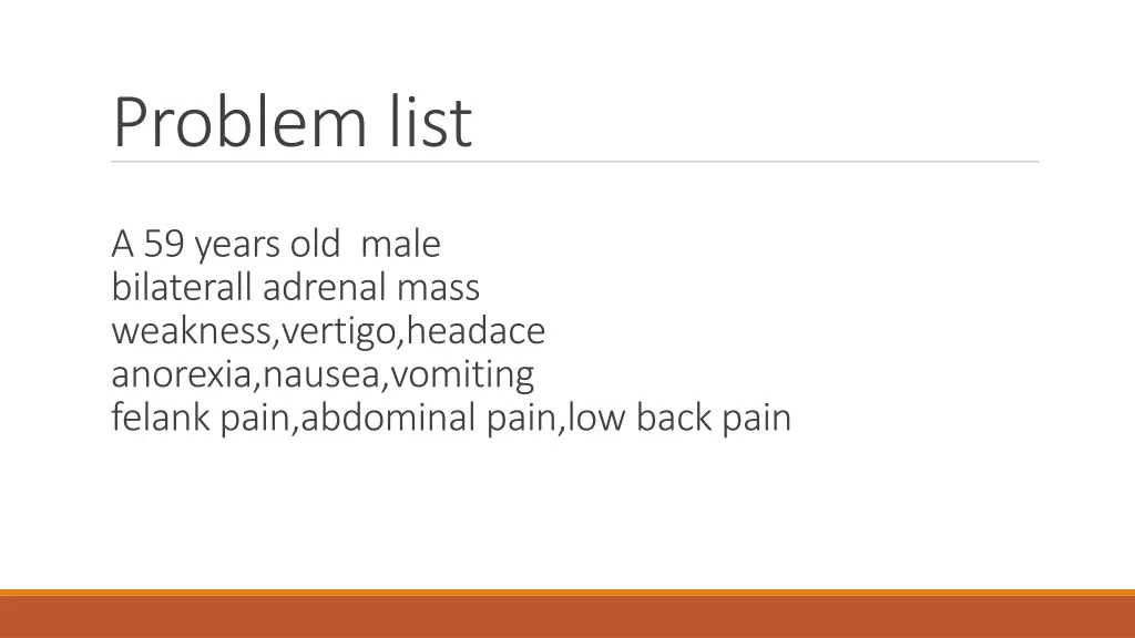 problem list