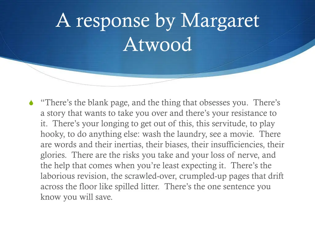 a response by margaret atwood