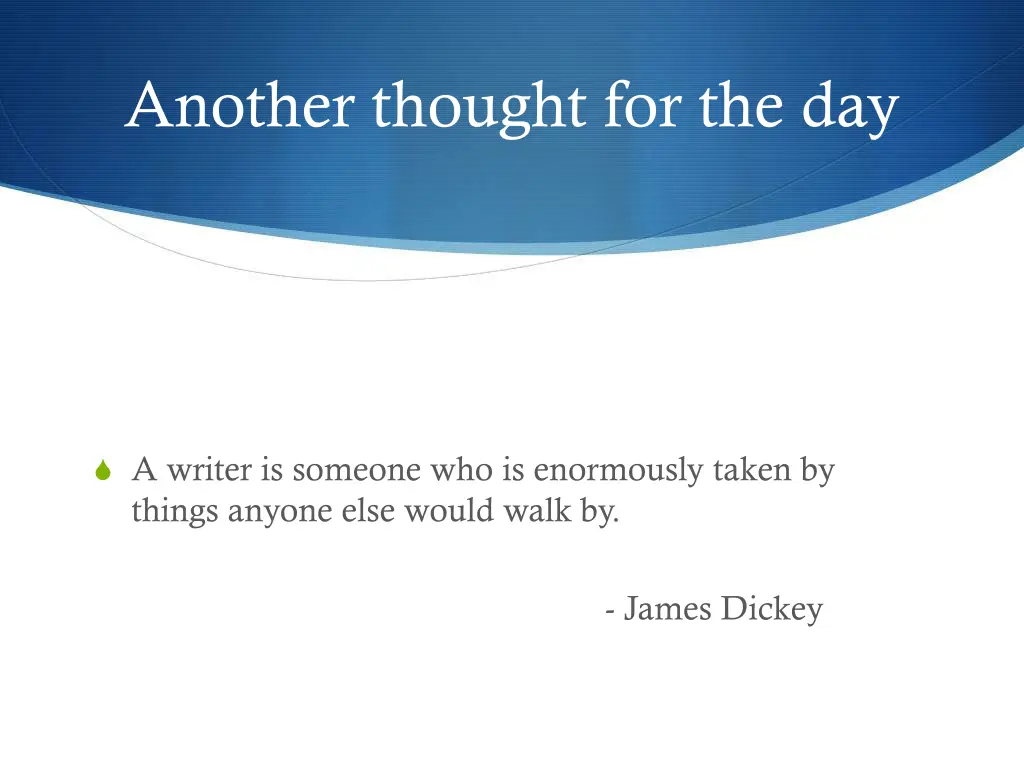 another thought for the day