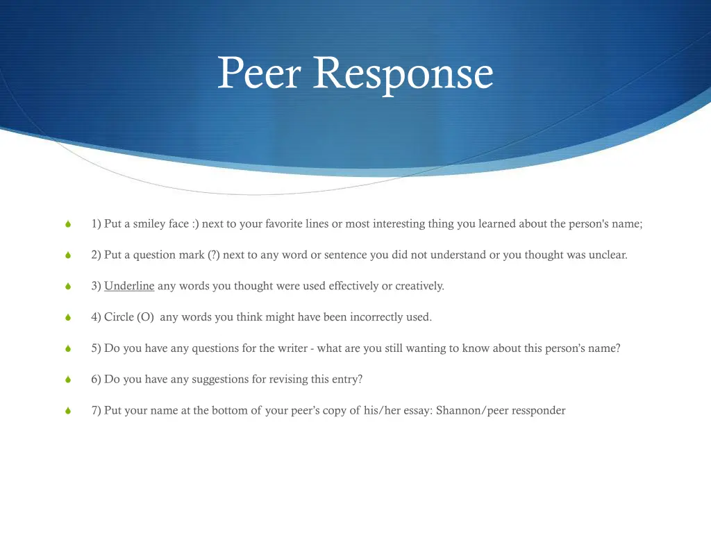 peer response