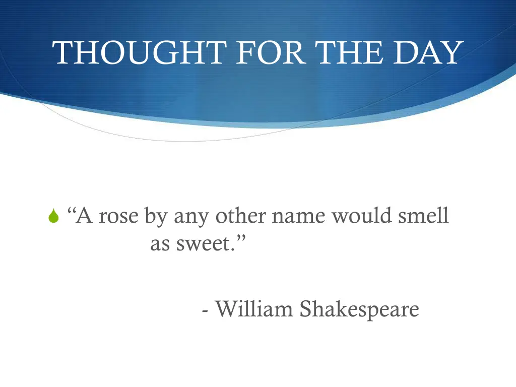 thought for the day
